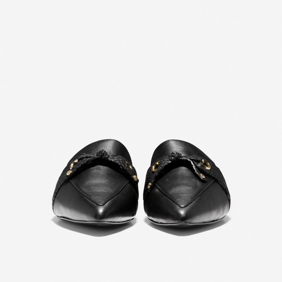 Cole Haan Emily Black Leather Mules Flats Sandals - Picture 3 of 12
